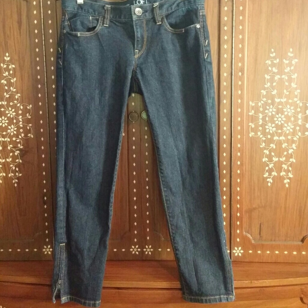 Ann Taylor Loft Modern Crop Ankle Zipper Jeans - 6